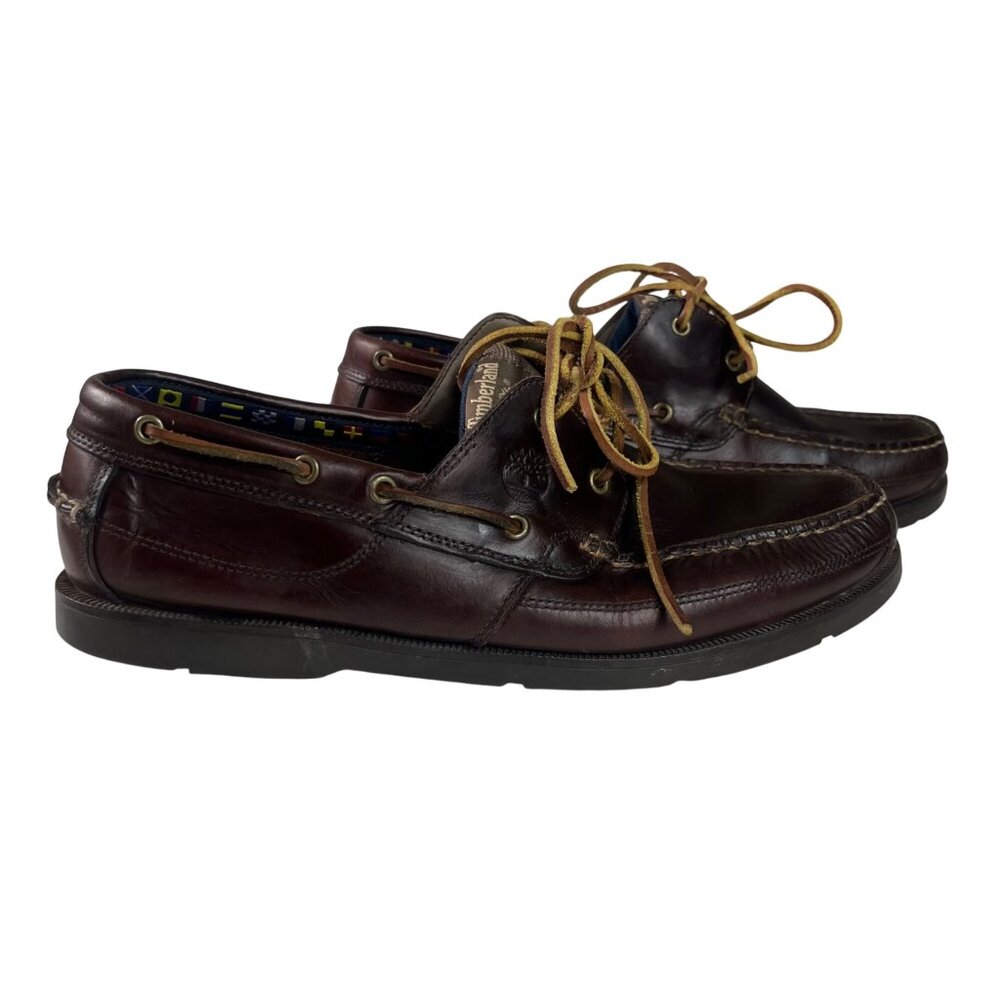 Timberland Earthkeepers Leather Boat Shoes Mens Size 13 Brown LaceUp